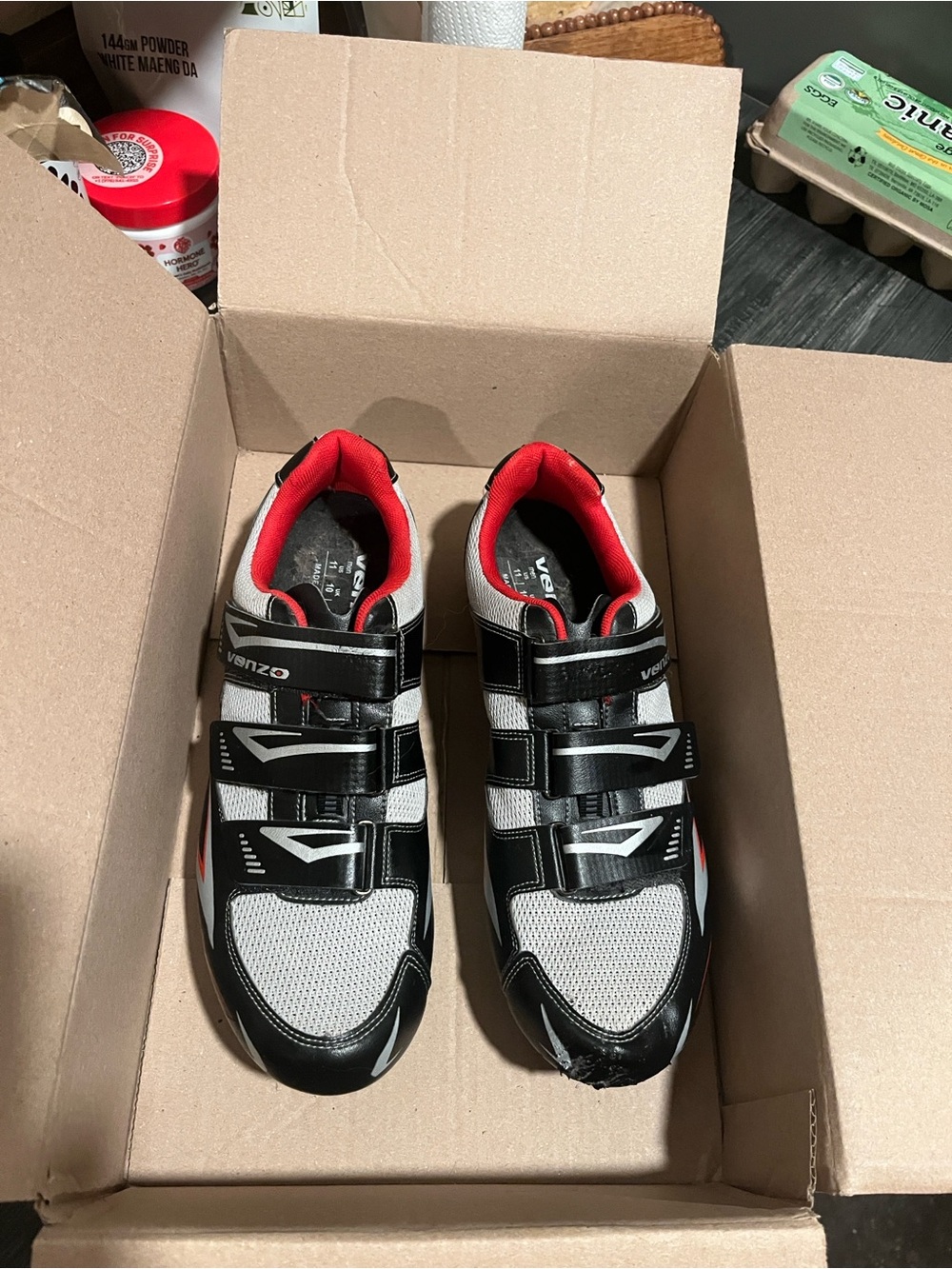 Verzo Men’s Athletic Shoes - Black, White & Red
